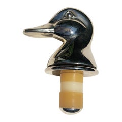 Silver Wine Cork with Duck or Mallard Head