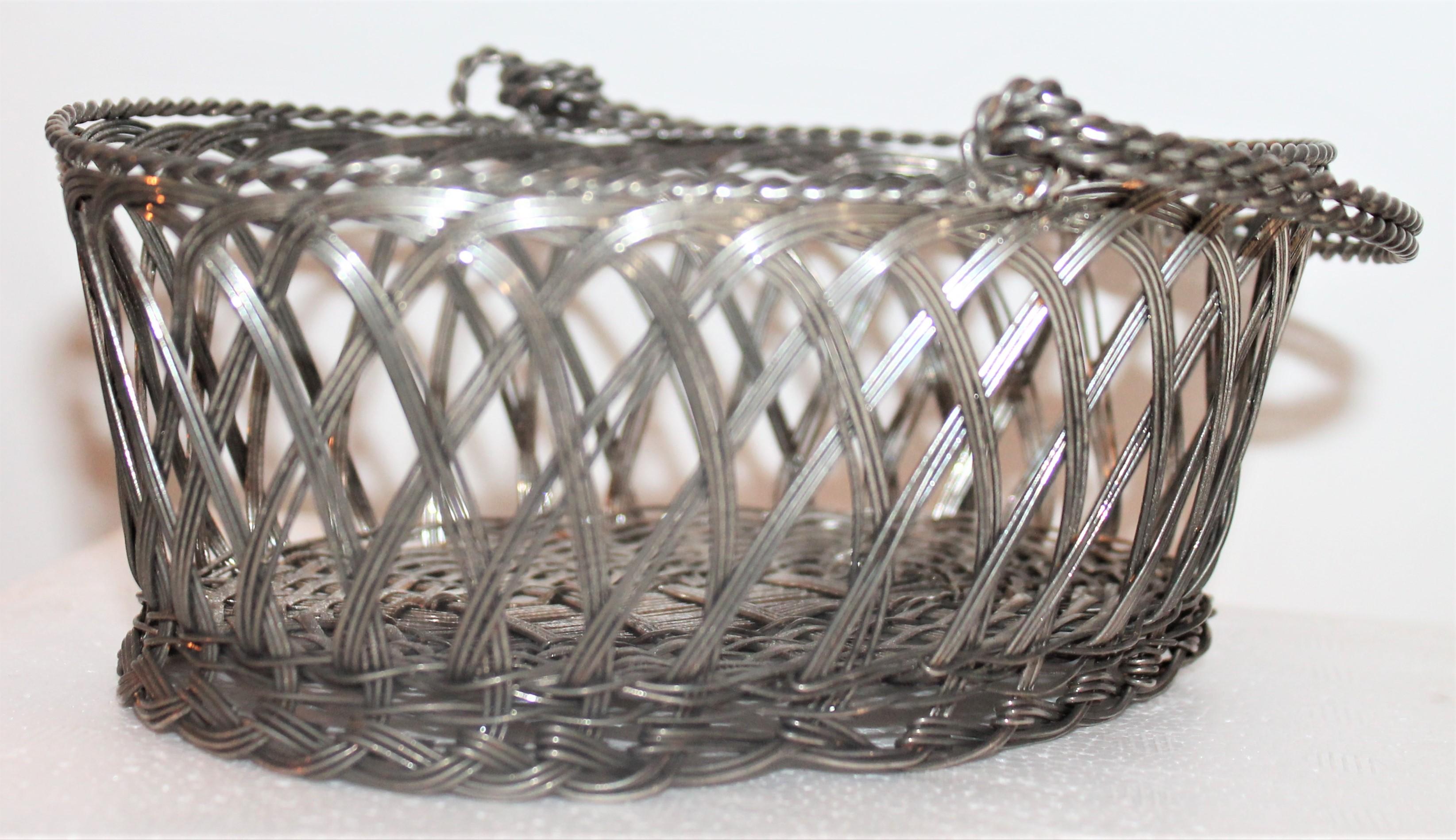Adirondack Silver Wire Handled Basket