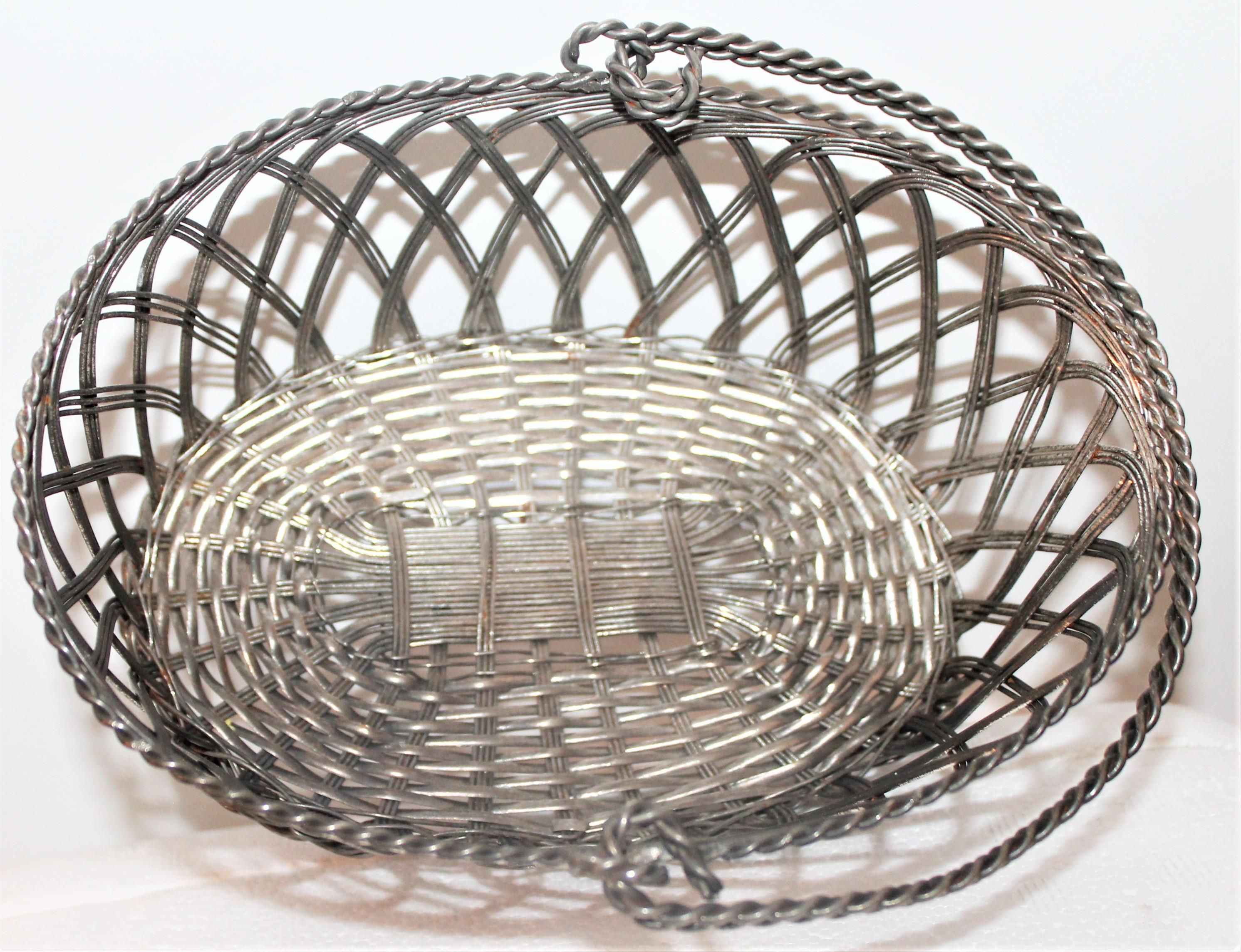 American Silver Wire Handled Basket
