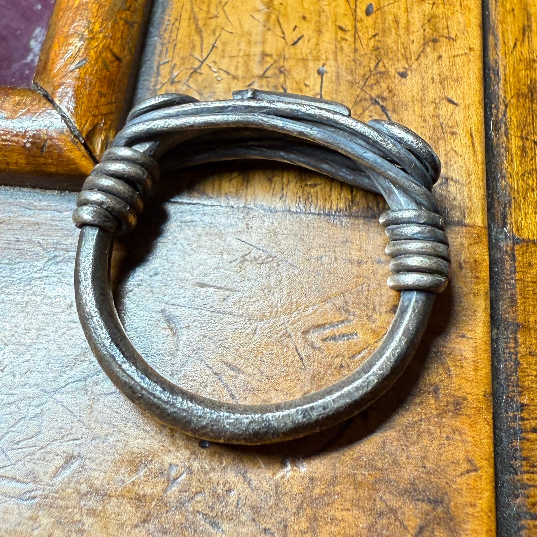 Silver Ring with Spiralled Terminals and Axe-Motif. Balkans, 1st–2nd century AD. For Sale 2