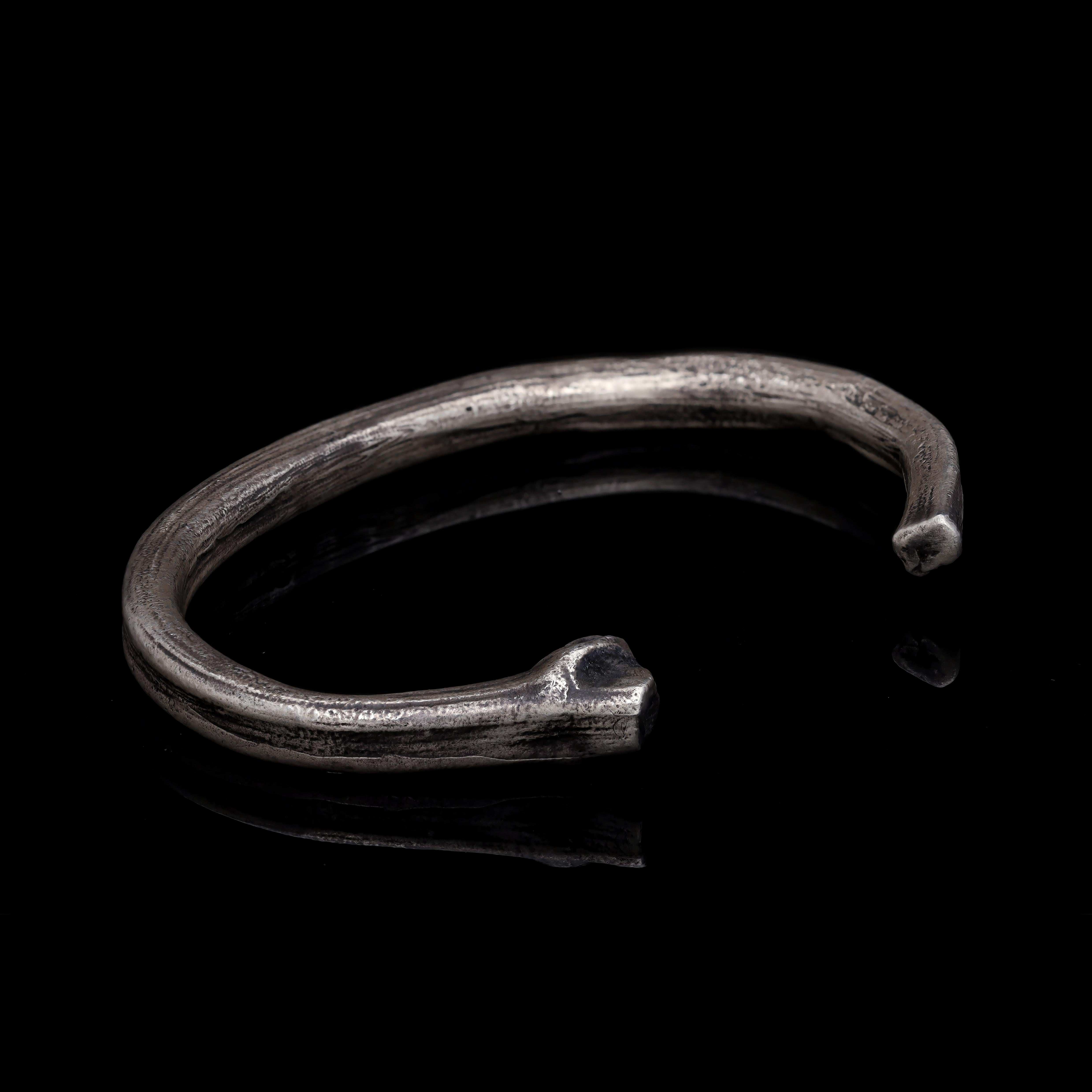 Oxidised Silver Wood Branches Cuff Bangle In New Condition For Sale In ISTANBUL, TR