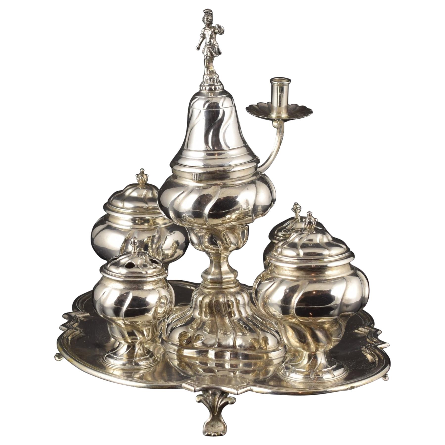 Silver Writing Set, Vicente Roces, Zaragoza, Spain, circa 1760 For Sale