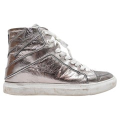 Scarpe da ginnastica alte in pelle Zadig & Voltaire Silver Taglia 38