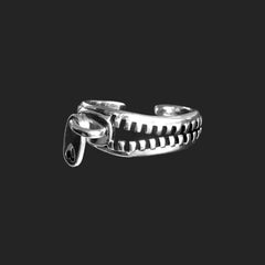 Silver Zip Pull Ring - Open-backed - Cut-Out Love Heart Zip Pull Detail