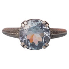 Silver925 Natural Blue Topaz Vintage Filigree Ring