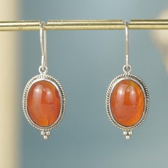 Orecchini in argento 925 con corniola naturale