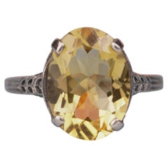 Silver925 Natural Citrine Vintage Filigree Ring