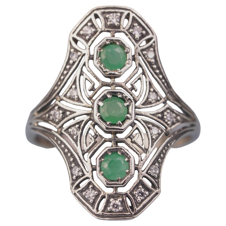 BAGUE ANCIENNE EN Argent Massif Et Pierre Semi-préçieuse EUR 35,00