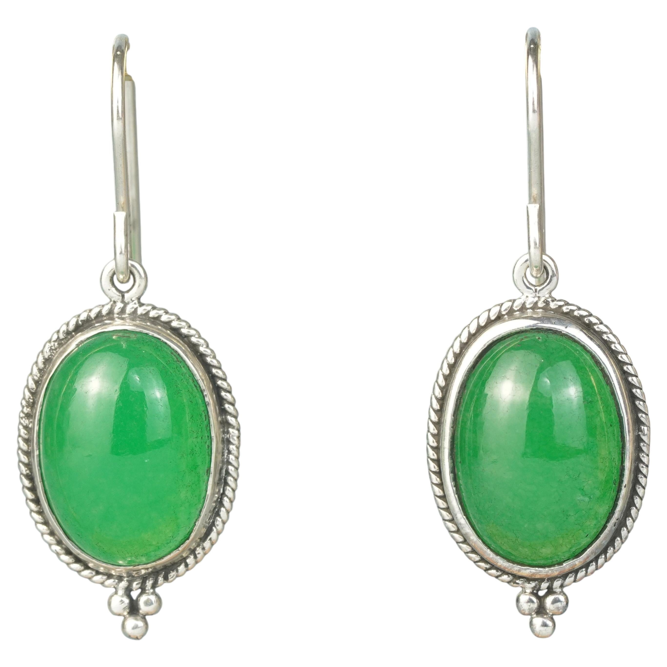 Silver925 Natural Jade Earrings