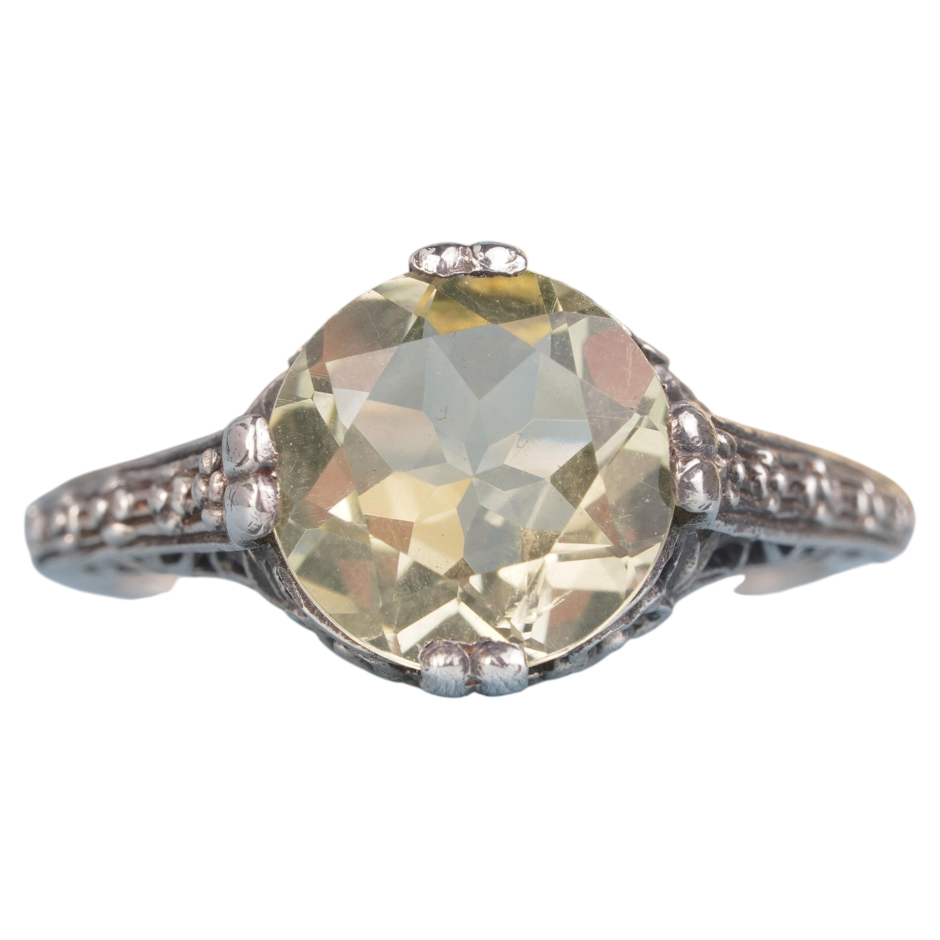 Bague en Argent925 Quartz citron naturel