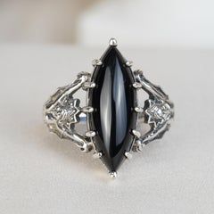 Silver925 Natural Onyx Vintage Filigree Ring