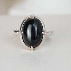 Silver925 Natural Onyx Vintage Filigree Ring
