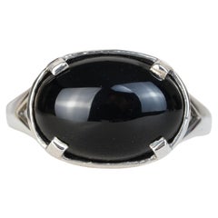 Silver925 Natural Onyx Vintage Filigree Ring
