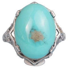 Silver925 Natural Turquoise Filigree Ring