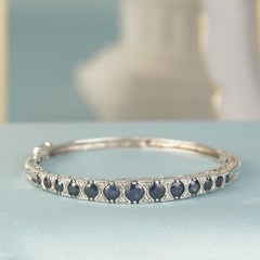 Armband aus 925er Silber mit Saphir und Diamanten