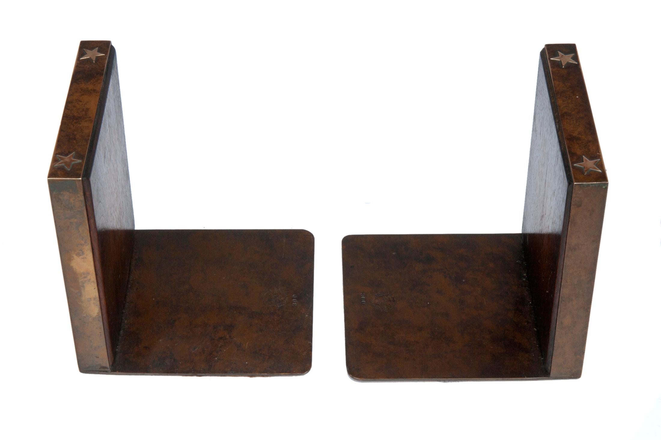 Early Silvercrest Bronze Bookends/ Brass Horses In Good Condition In Malibu, CA