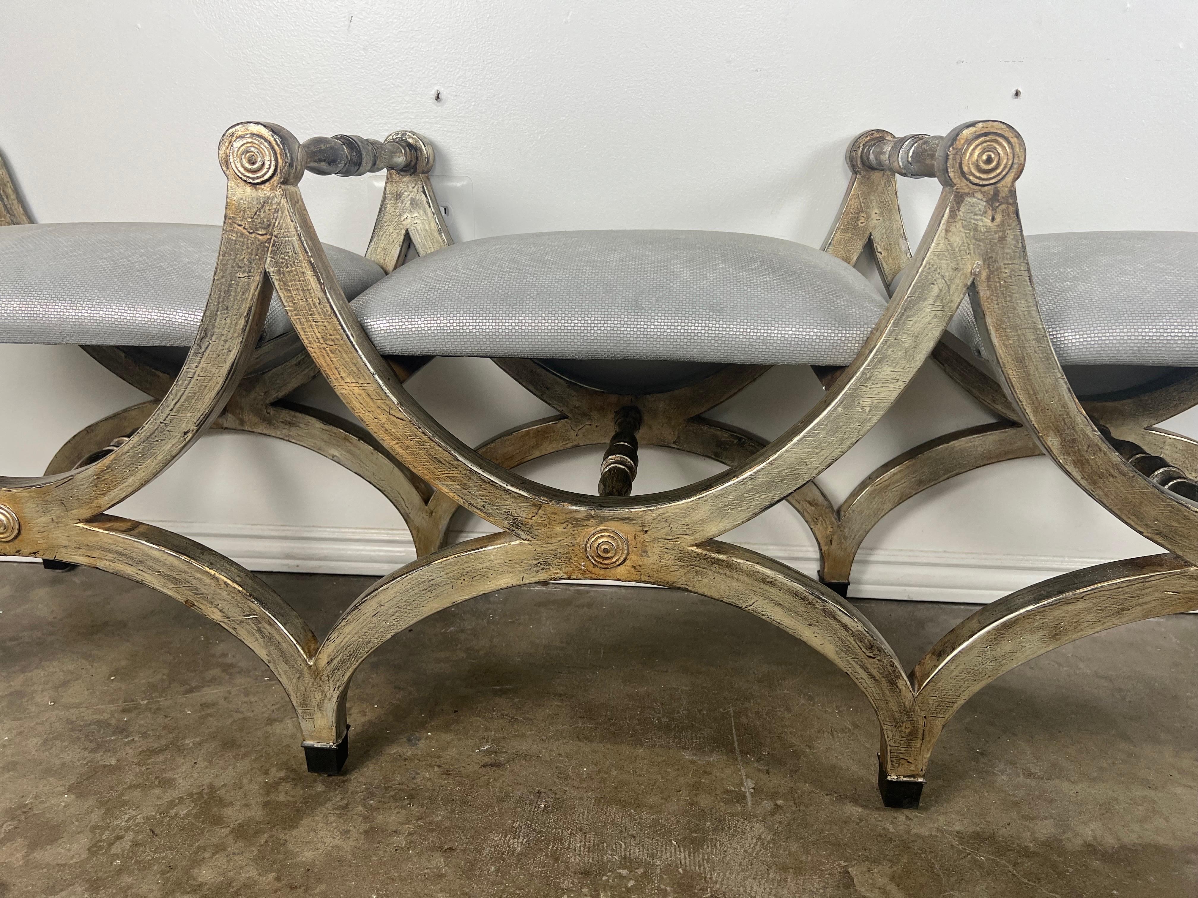 20th Century Silvered 3-part Borghese Bench  C. 1930's For Sale