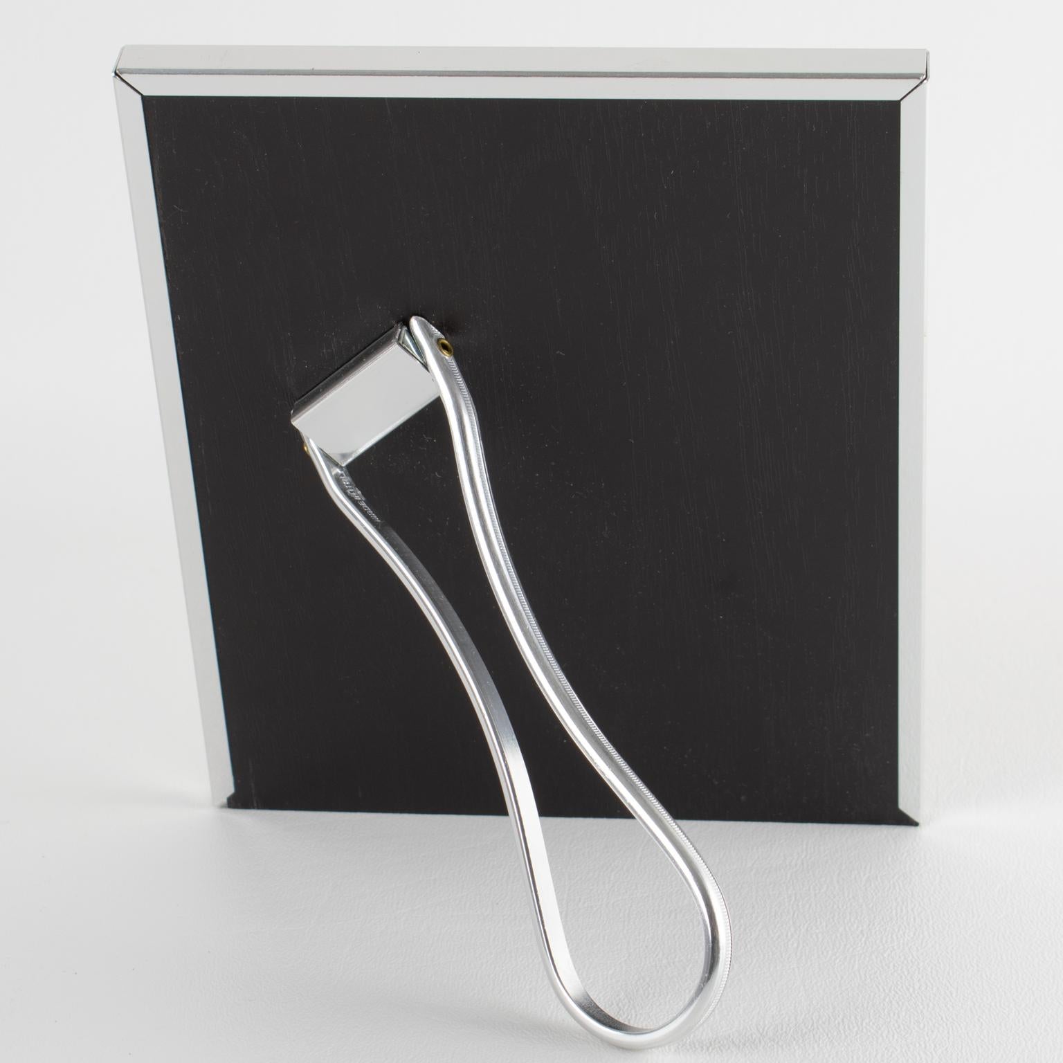 Metal Silvered Aluminum Picture Frame by Umberto Mascagni For Sale