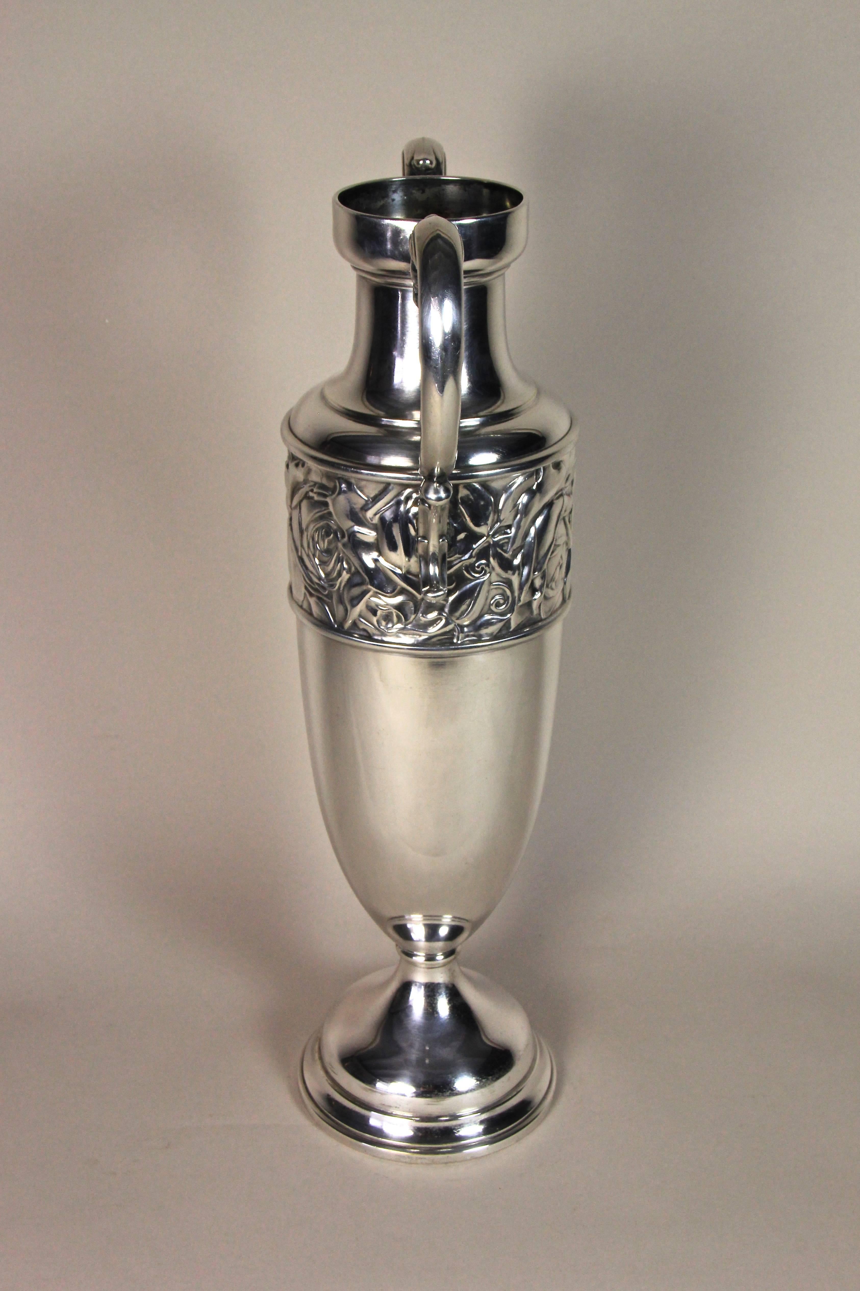 Silvered Amphora Vase Art Nouveau, Slovakia, circa 1915 2