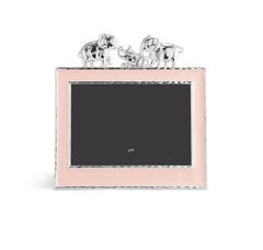 Silvered and Enamelled Metal Photo Frame, Small Size Model.