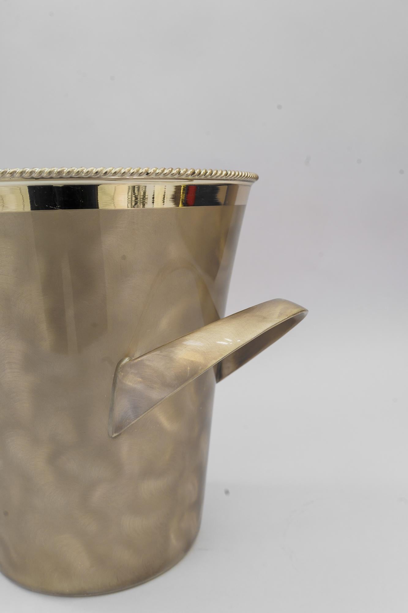 Mid-20th Century Silvered Art Deco Champagne Cooler, by Kurt Mayer 1960s ( marked by WMF ) For Sale