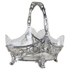 Silvered Art Nouveau Centerpiece by J.P Kayser, Germany, circa 1910