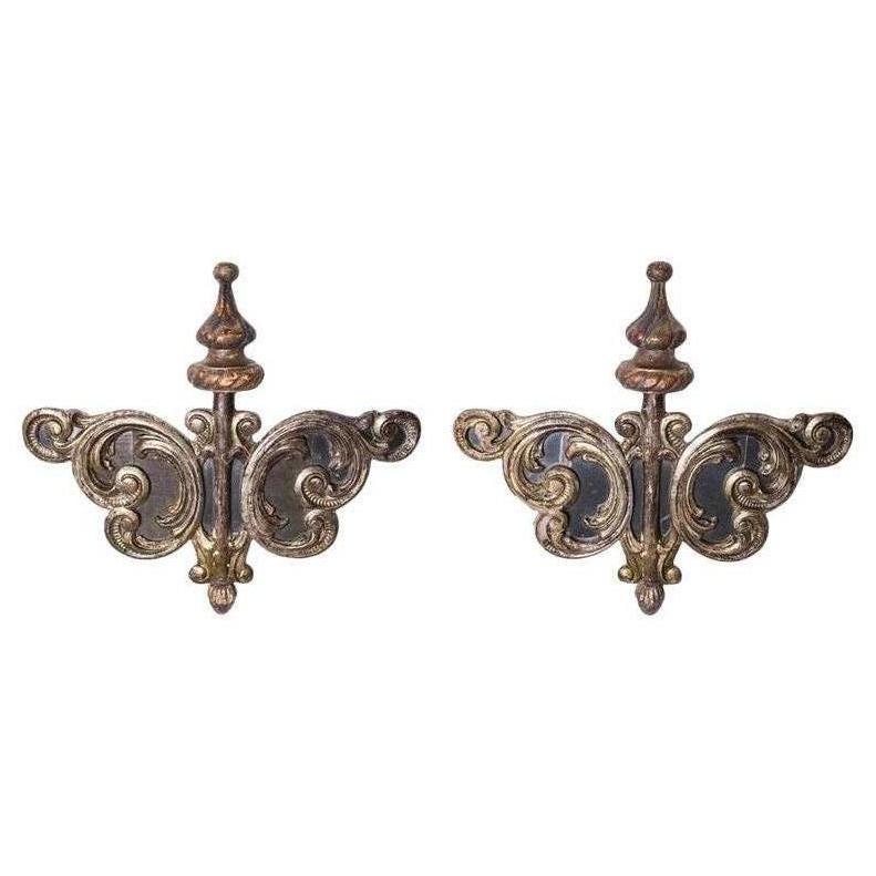 O/6818 -  Large, important and beautiful pair of Italian old  friezes, that completely decorate a wall, more than a picture, but like two sculptures.  They may be used also like sconces with branched candlestick (in photo) -
  Materials: wood