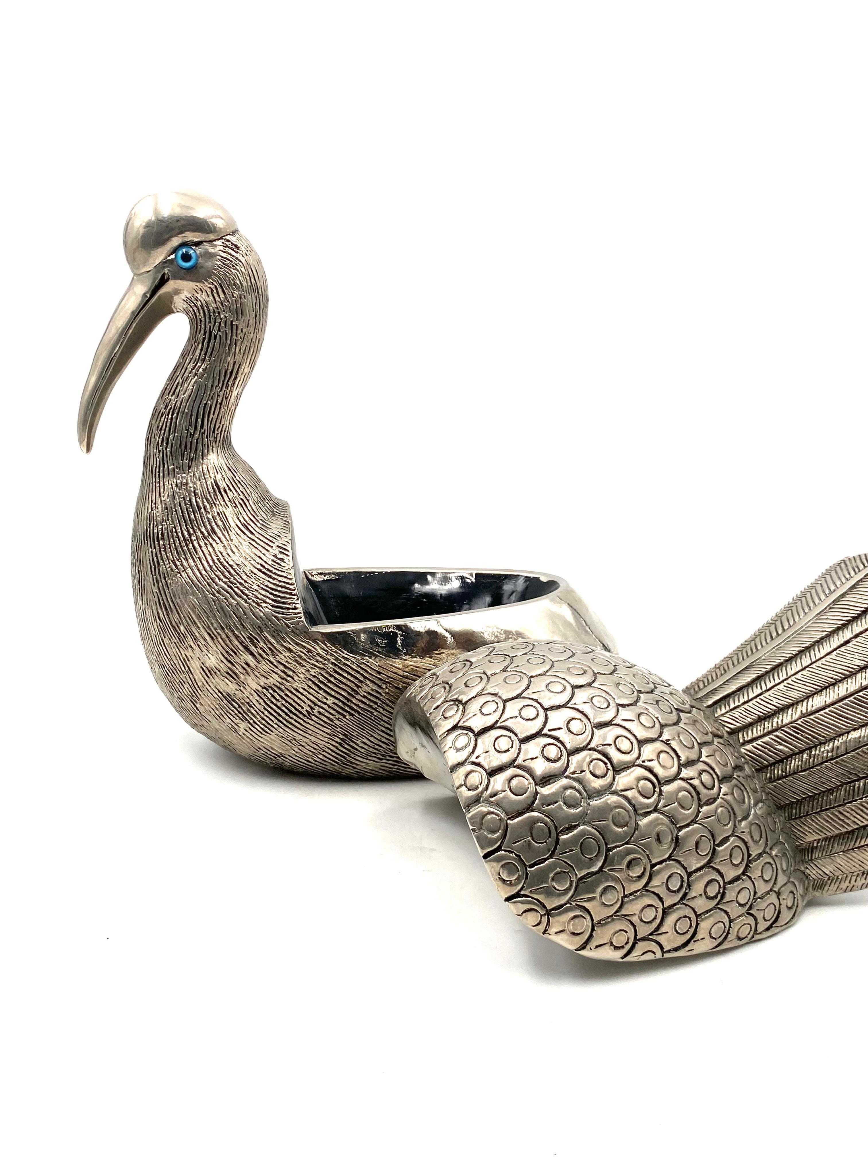 Silvered Bird Shaped Ice Bucket, France, 1970s 12