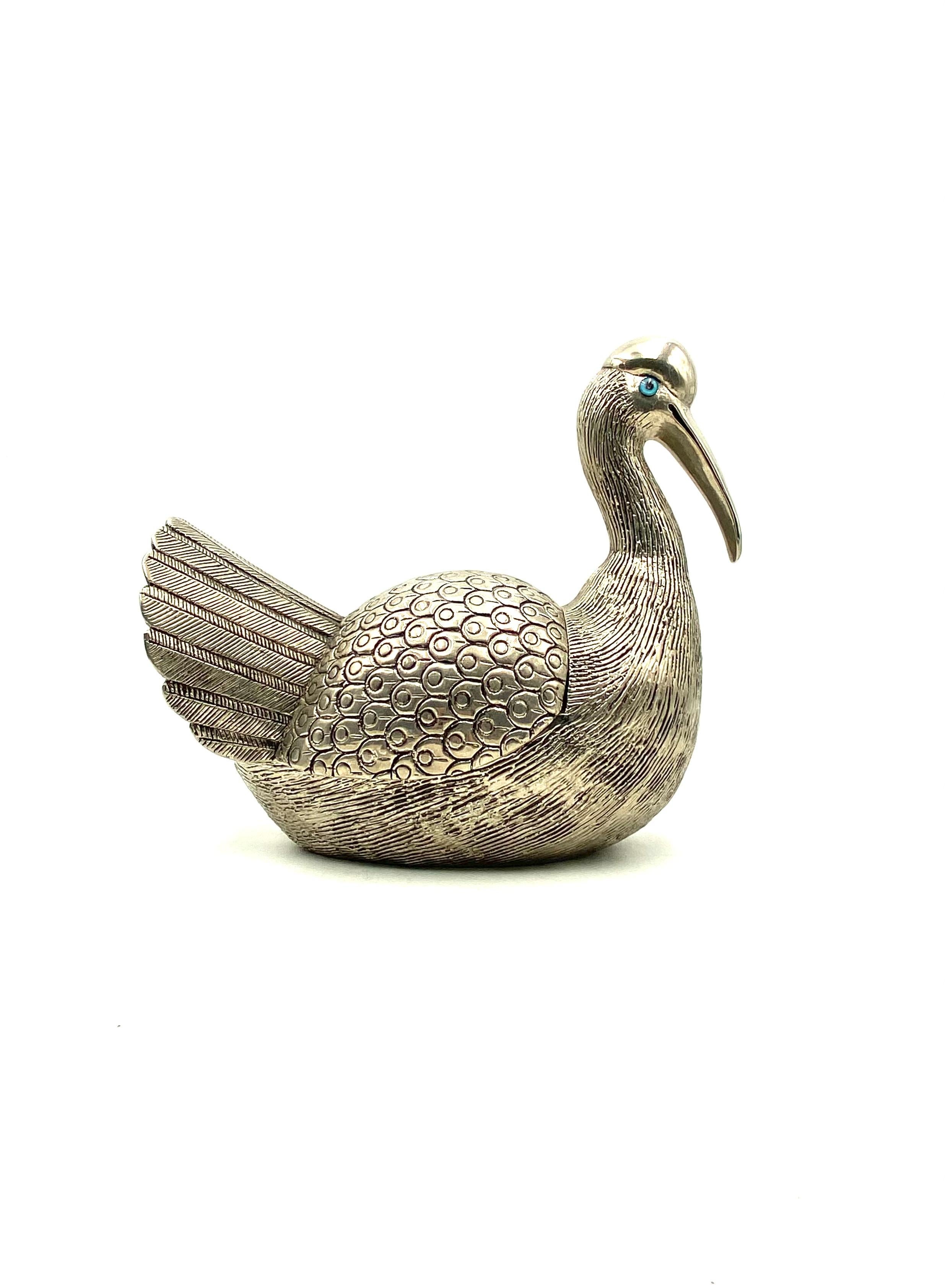 Silvered Bird Shaped Ice Bucket, France, 1970s In Excellent Condition In Firenze, IT