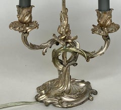 Versilberte Bouillotte-Lampe