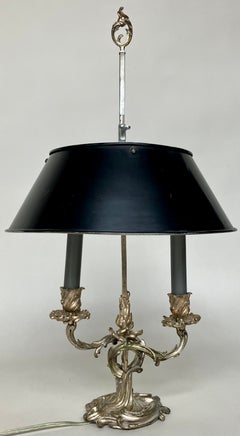 Versilberte Bouillotte-Lampe