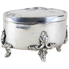 Antique Silvered Brass Box by Moritz Hacker, Austria, circa 1900