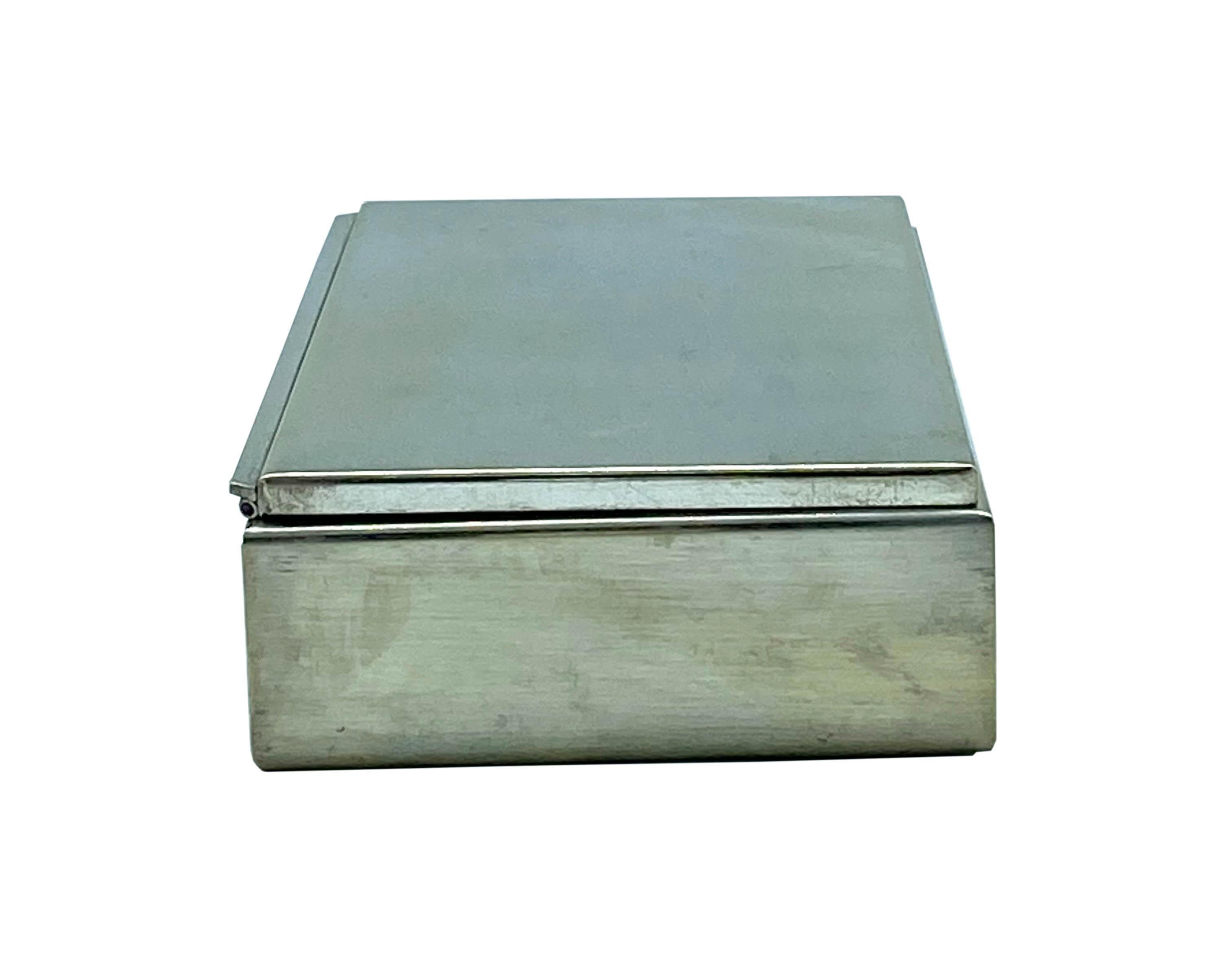 Mid-Century Modern Silvered Brass Box, Italy, 1970s For Sale