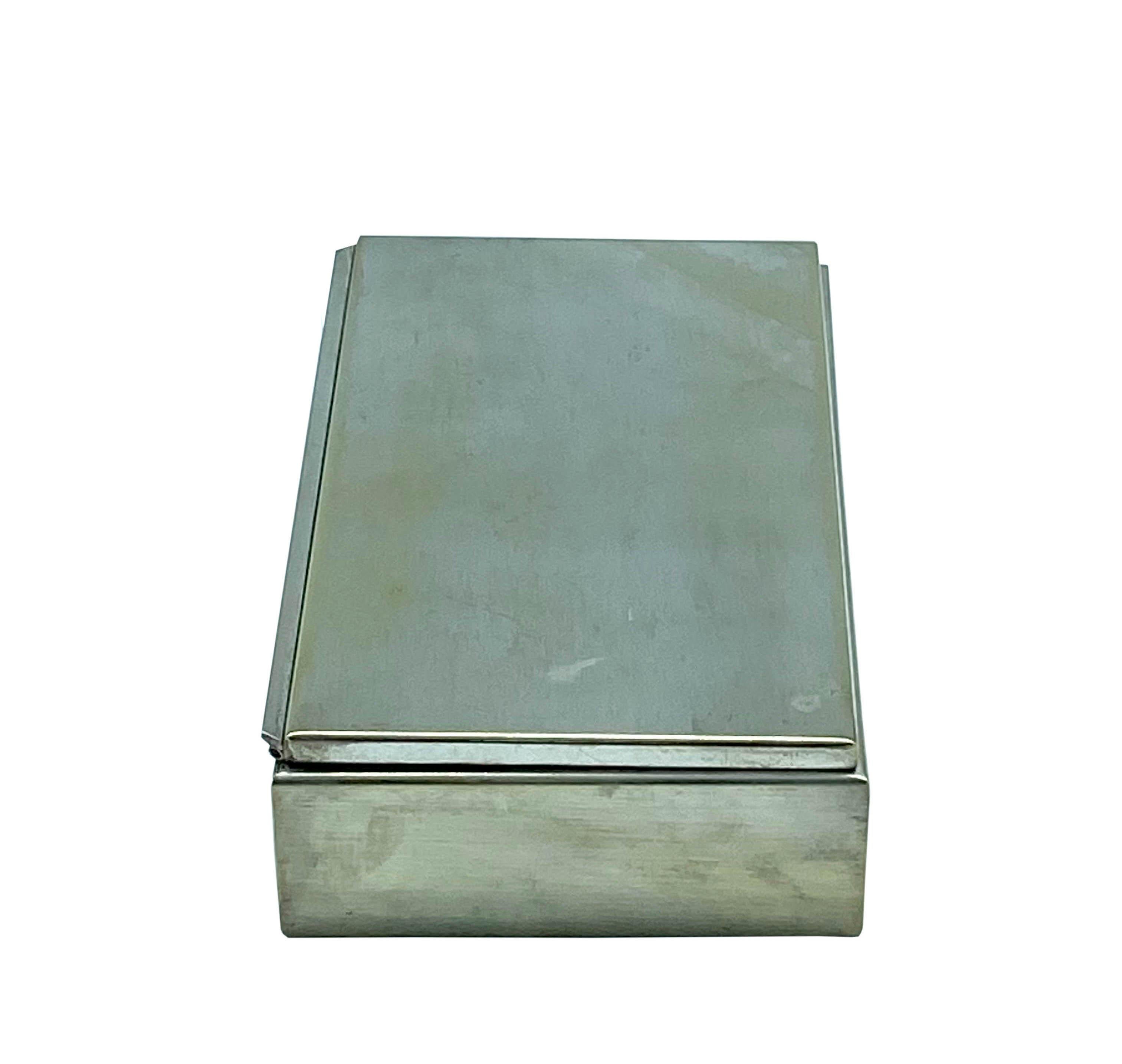 Italian Silvered Brass Box, Italy, 1970s For Sale