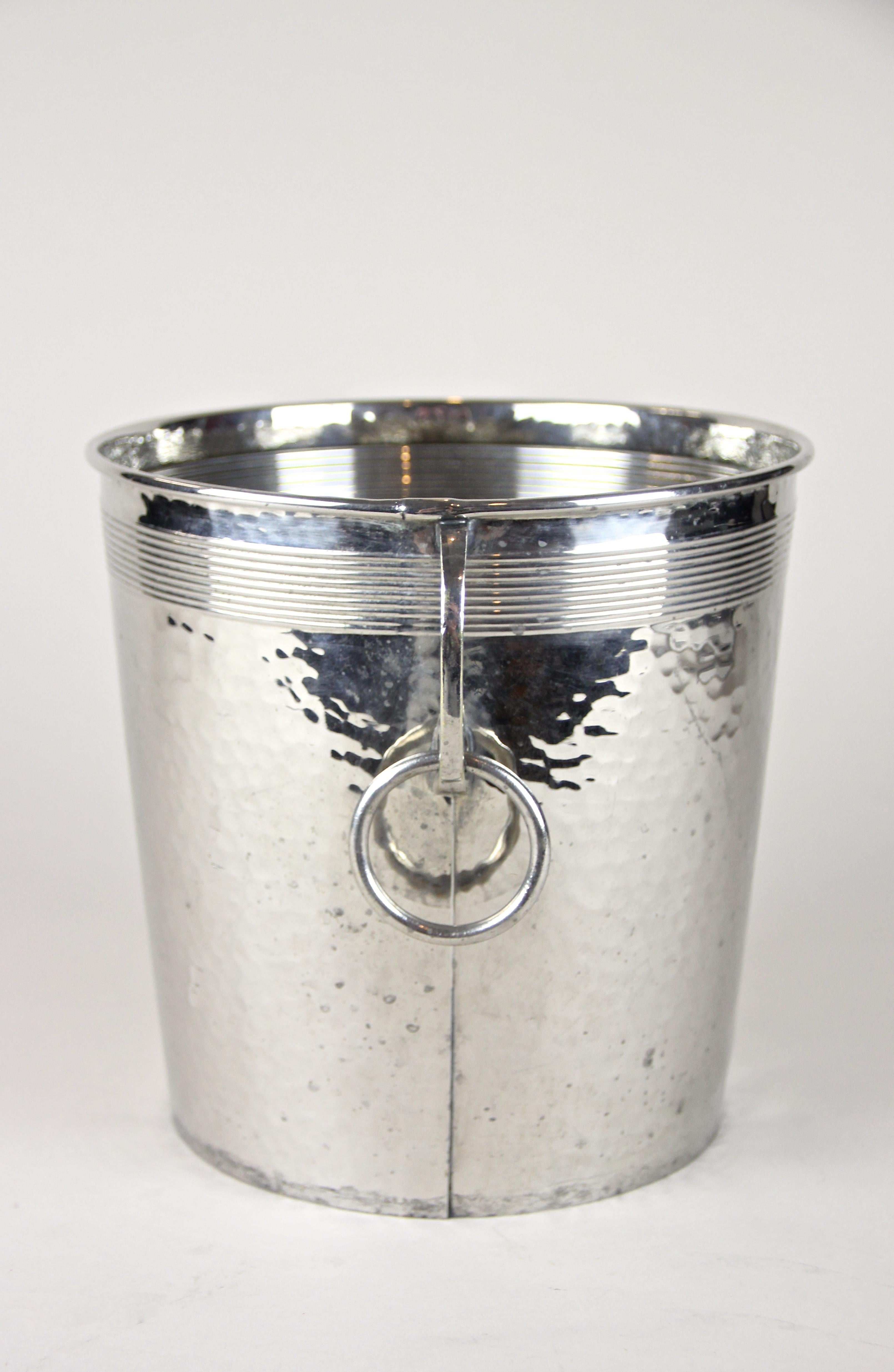 Embossed Silvered Brass Champagne Cooler Art Nouveau by WMF, Germany, circa 1915