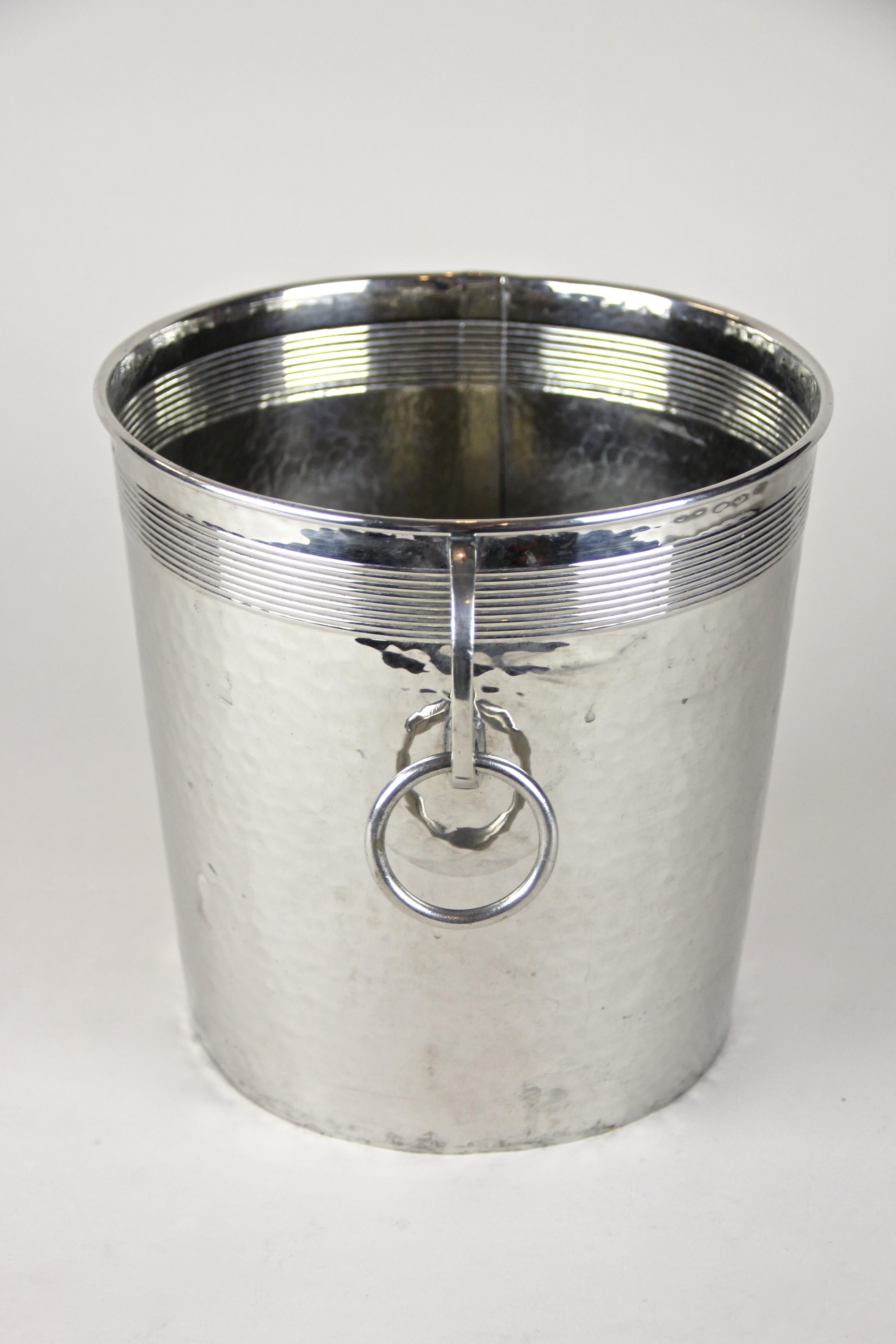 Silvered Brass Champagne Cooler Art Nouveau by WMF, Germany, circa 1915 1