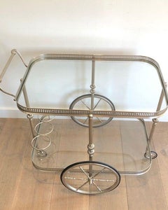Silvered Brass Drinks Trolley