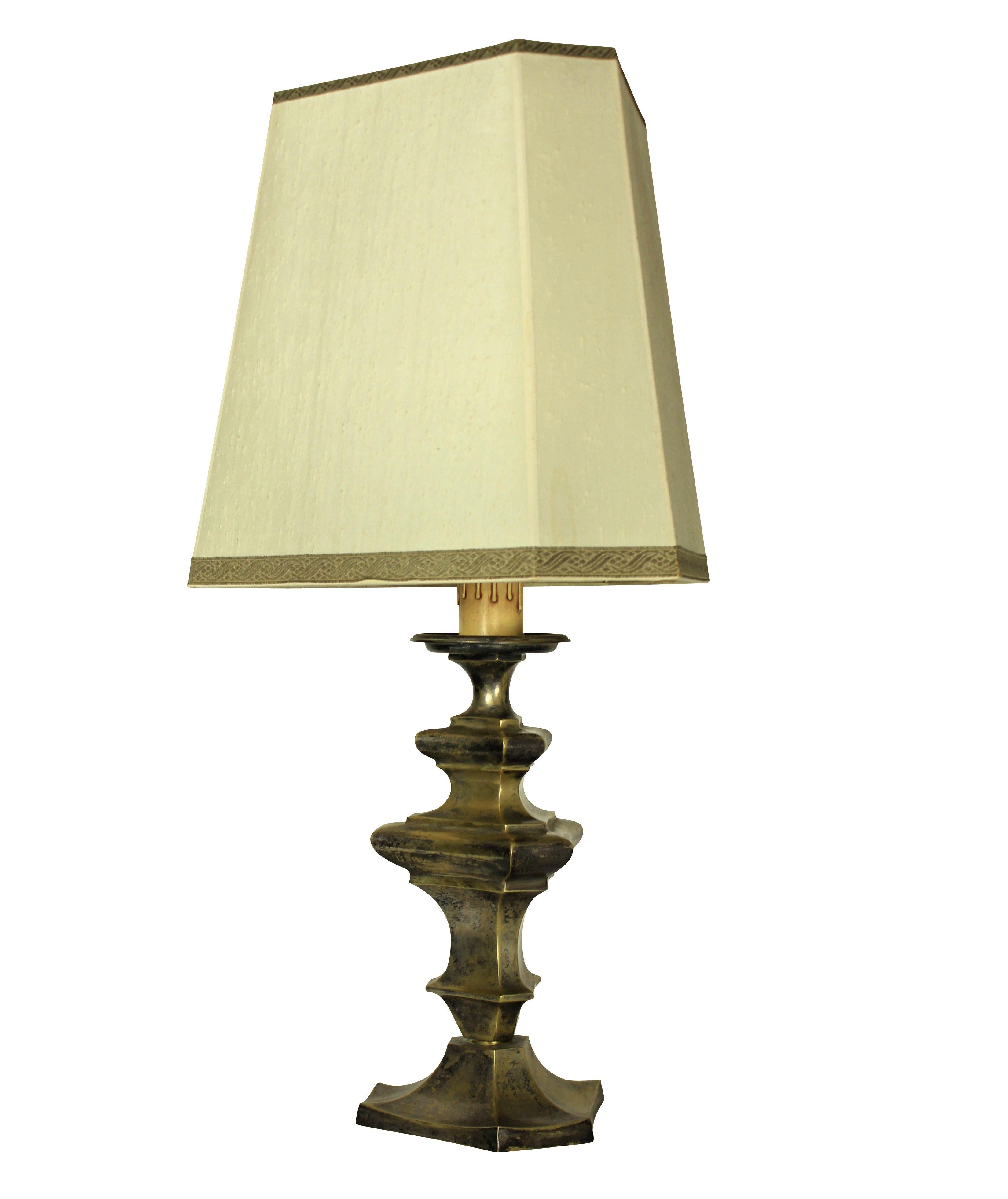 19th Century Silvered Brass Flemish Lamp, circa 1800