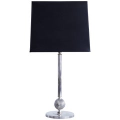 Silvered Brass Table Lamp by C.G. Hallberg