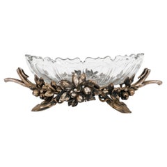 Copa de bronce plateado y cristal de Christofle, siglo XIX.