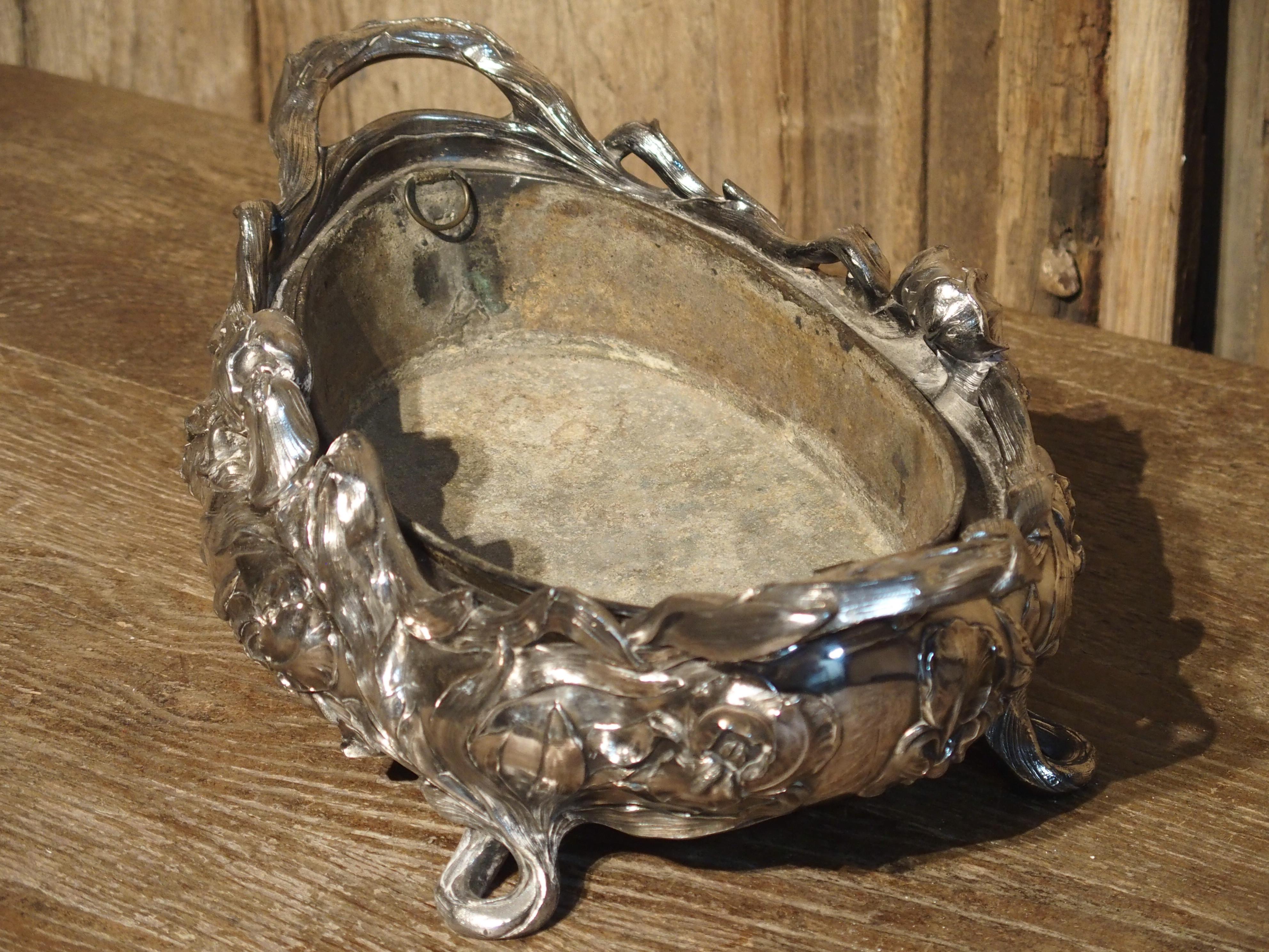 Silvered Bronze Art Nouveau Jardiniere from France, circa 1920 11