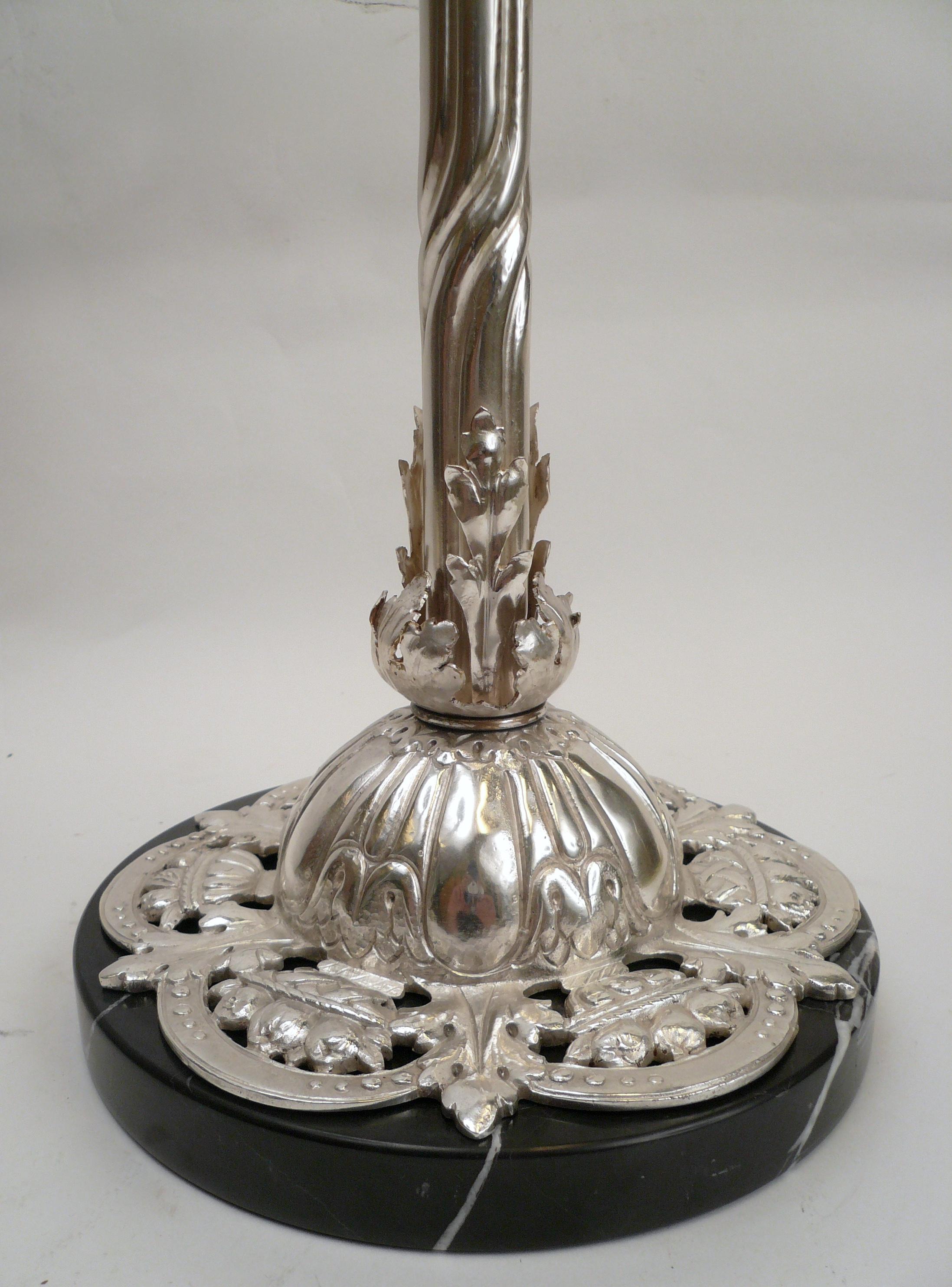 Arts and Crafts Silvered Bronze Arts & Crafts Table Lamp For Sale