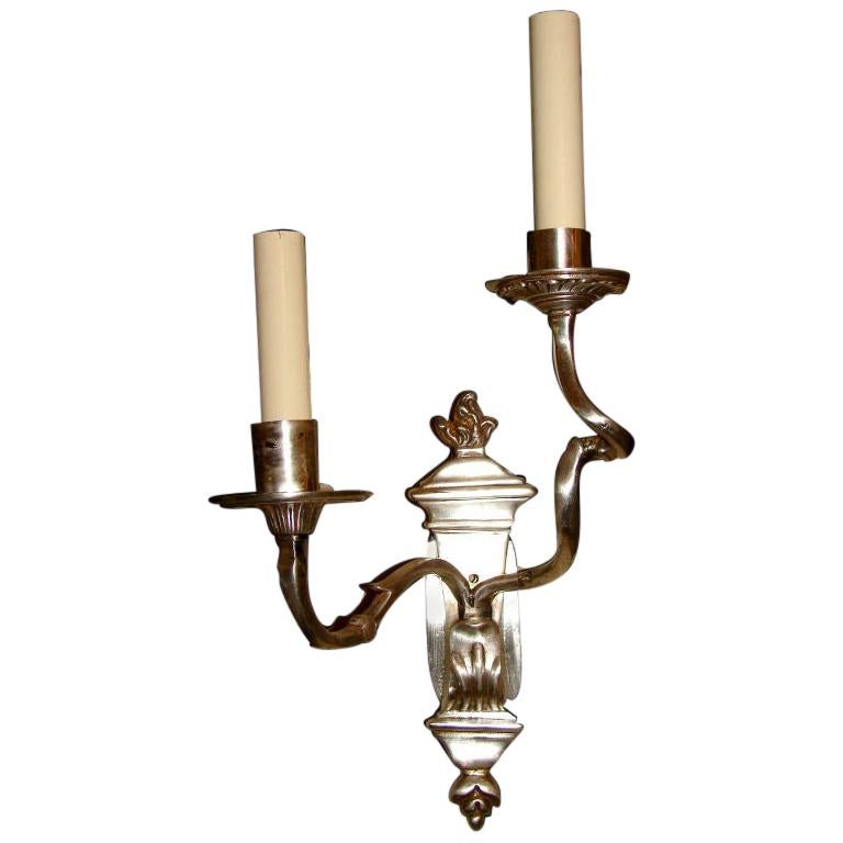 Silvered Bronze Caldwell Sconces For Sale