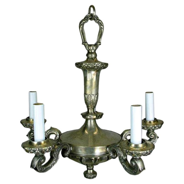 Silvered Bronze Chandelier, circa 1920s