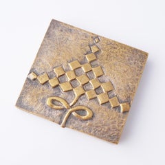 Silvered Bronze Compact With Geometric Design By Line Vautrin, 1960s