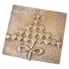 Silvered Bronze Compact With Geometric Design By Line Vautrin, 1960s
