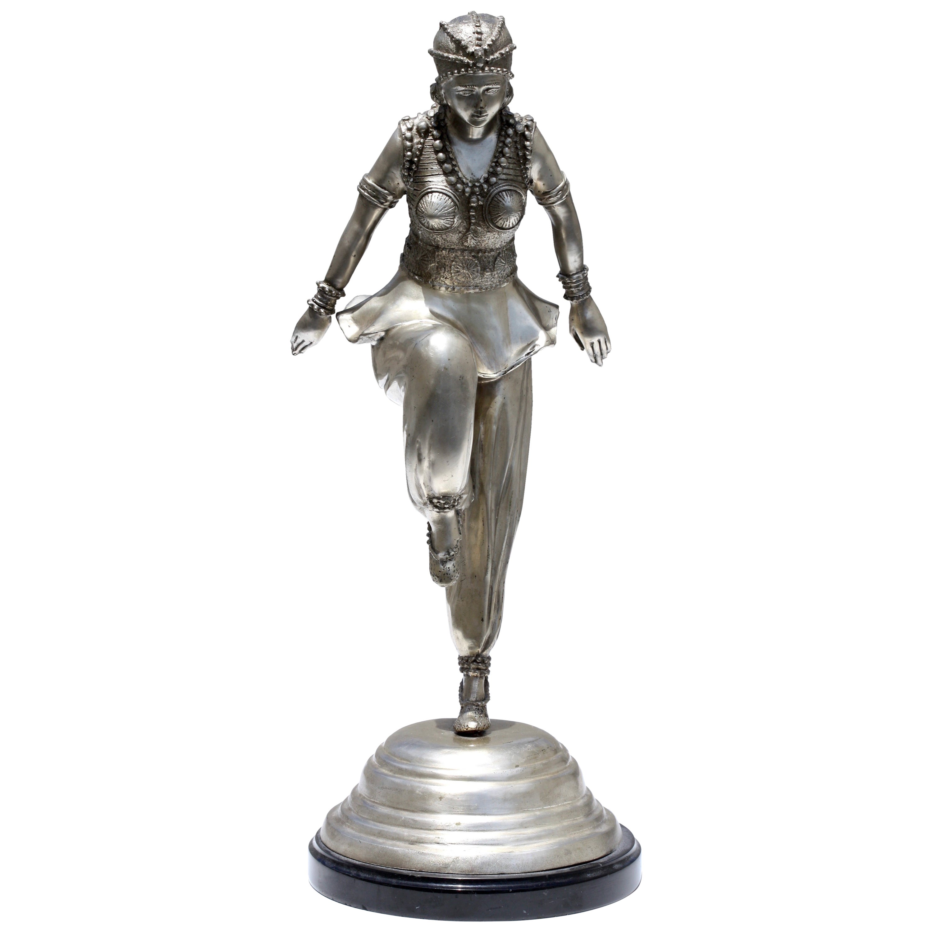 Silvered Bronze Dancer After a Model by Claire Colinet