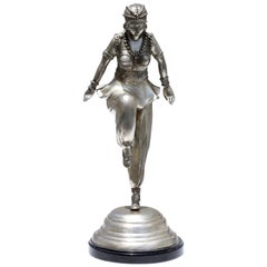 Bailarina de bronce plateado según modelo de Claire Colinet