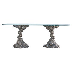 Silvered Bronze Double Bubble Console
