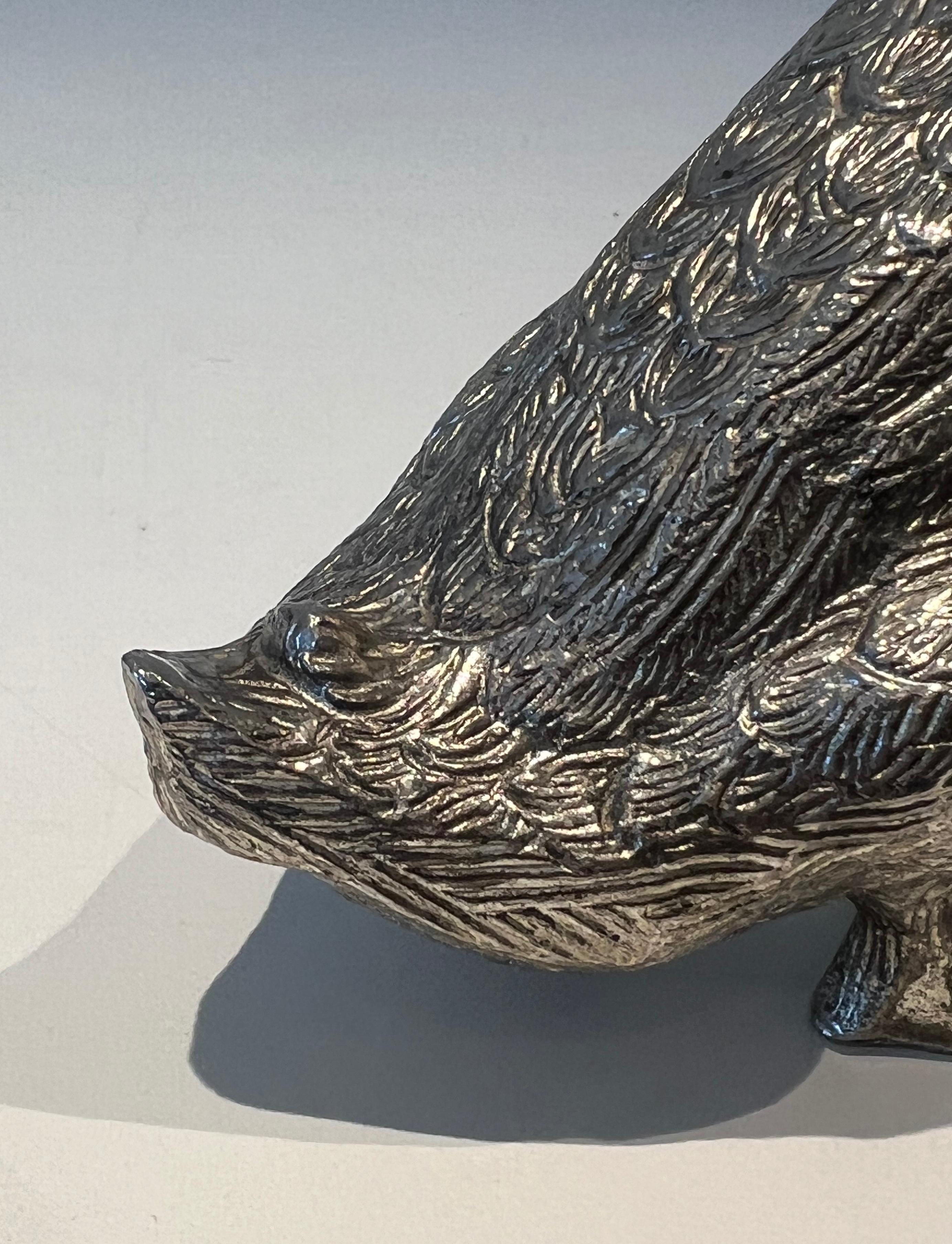 Anatra in bronzo argentato in vendita 5